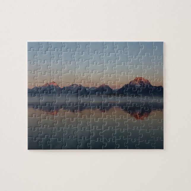 Sunrise in Jackson Dam Grand Teton Nationalpark Puzzle (Horizontal)
