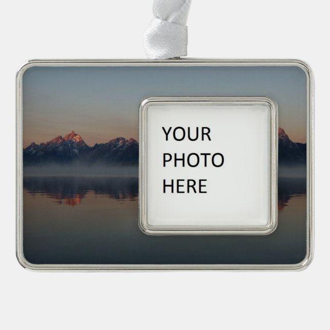 Sunrise in Jackson Dam Grand Teton Nationalpark Rahmen-Ornament Silber (Vorderseite)