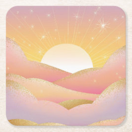 Sunrise Iridescent Glitzern Untersetzer Set