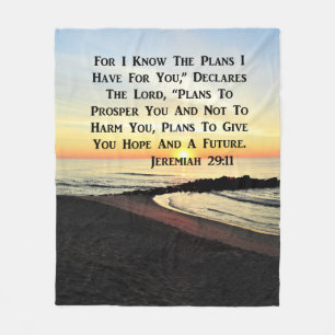 SUNRISE JEREMIAH 29:11 BIBLE VERSE FLEECEDECKE
