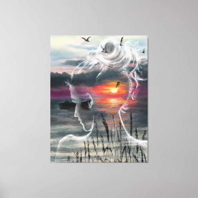 Sunrise Lady - Natur - Original Art Malerei Leinwanddruck (Vorderseite)