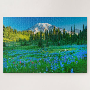 Sunrise Lupine und Berg Rainer Puzzle