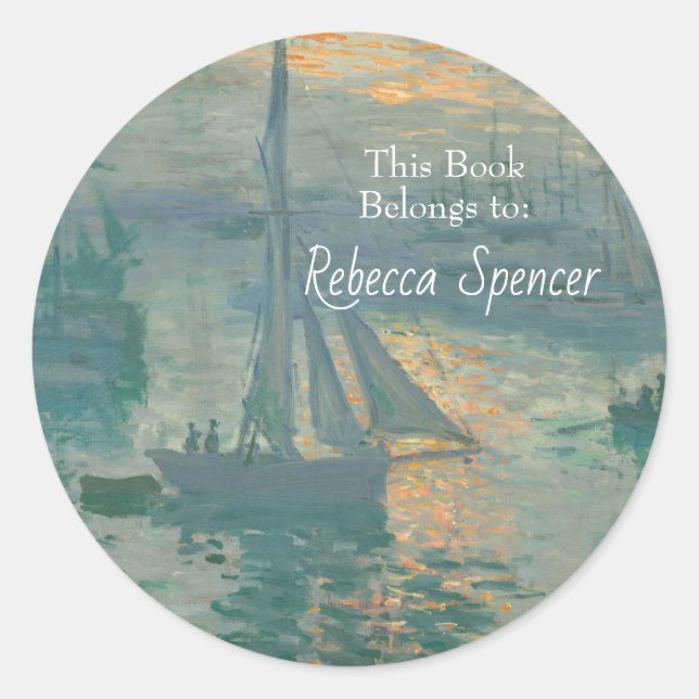 Sunrise (Marine) von Claude Monet Runder Aufkleber (Vorderseite)