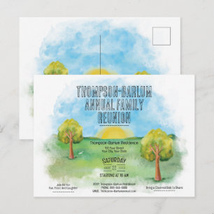 Sunrise Meadows Family Wiedersehen Einladung Postk Postkarte