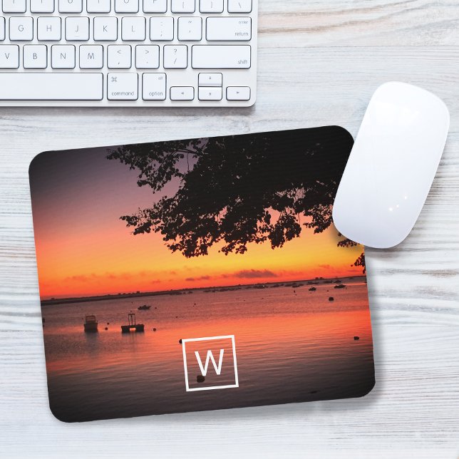 Sunrise Monogramm erstellen Sie Ihr eigenes Foto Mousepad (Sunrise Monogram Add YOUR Photo Mouse Pad)