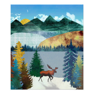 Sunrise Moose Fotodruck