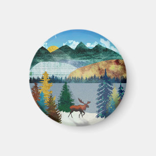 Sunrise Moose Magnet