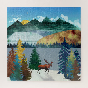 Sunrise Moose Puzzle