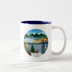 Sunrise Moose Zweifarbige Tasse