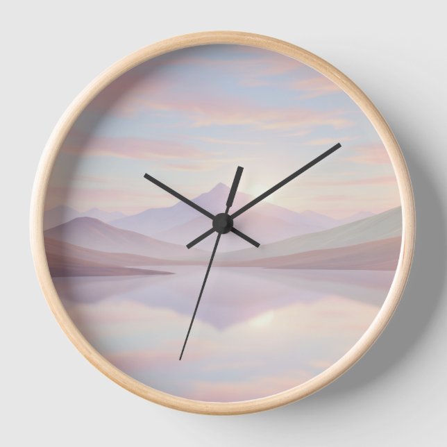 Sunrise Mountain Wall Clock - Friedlich Natur Desi Uhr (Vorderseite)