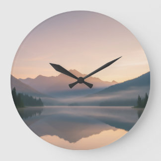 Sunrise Mountain Wall Clock - ruhige Natur Große Wanduhr