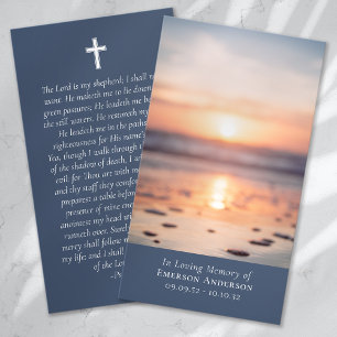Sunrise Ocean Foto Cross Memorial Gebet Card Telefonnummerkarte