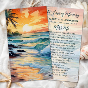 Sunrise Ocean Memorial Moderne Beerdigungskarte