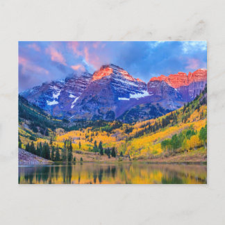 Sunrise on Maroon Bells Postkarte