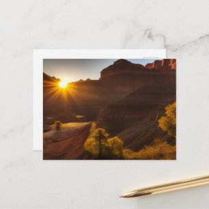 Sunrise Over a Canyon Postcard Postkarte