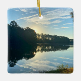 Sunrise Over A Georgia Lake Keramikornament