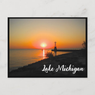 Sunrise Over Lake Michigan Postkarte