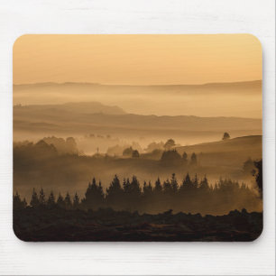 Sunrise Over Misty Rolling Hills Landscape Mousepad