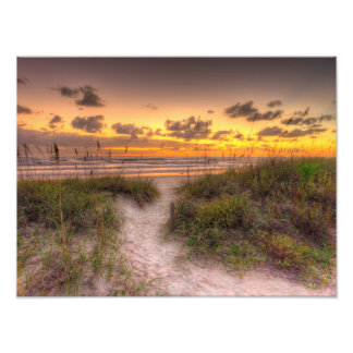 Sunrise Over Sand Dunes in Daytona Beach, FL Fotodruck