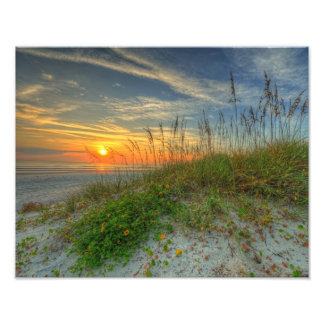 Sunrise Over Sand Dunes in Daytona Beach, FL Fotodruck