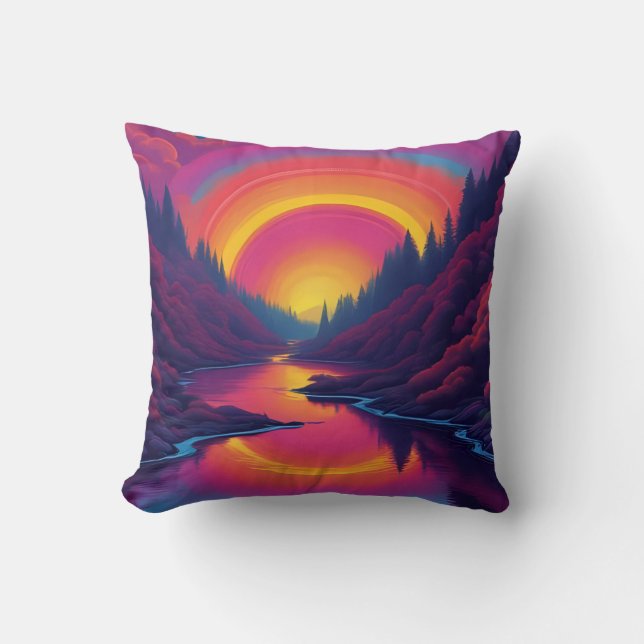 Sunrise Over The Lake Kissen (Vorderseite)