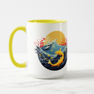 "Sunrise Over the Waves: Koi Edition Tasse