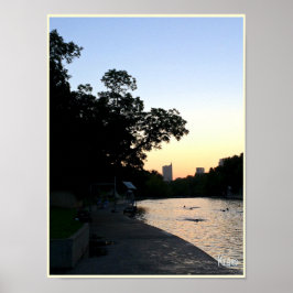 "Sunrise Over Water" Barton Springs Austin Poster