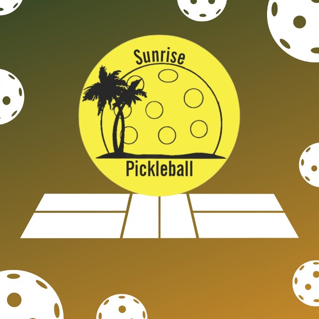 Sunrise Pickleball Yellow Runder Aufkleber (Von Creator hochgeladen)
