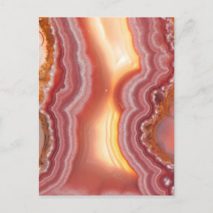Sunrise Pink Orange Yellow Agate Postkarte
