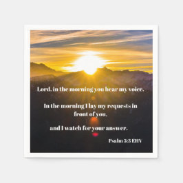 Sunrise Psalm 5:3 Bibelverse Serviette