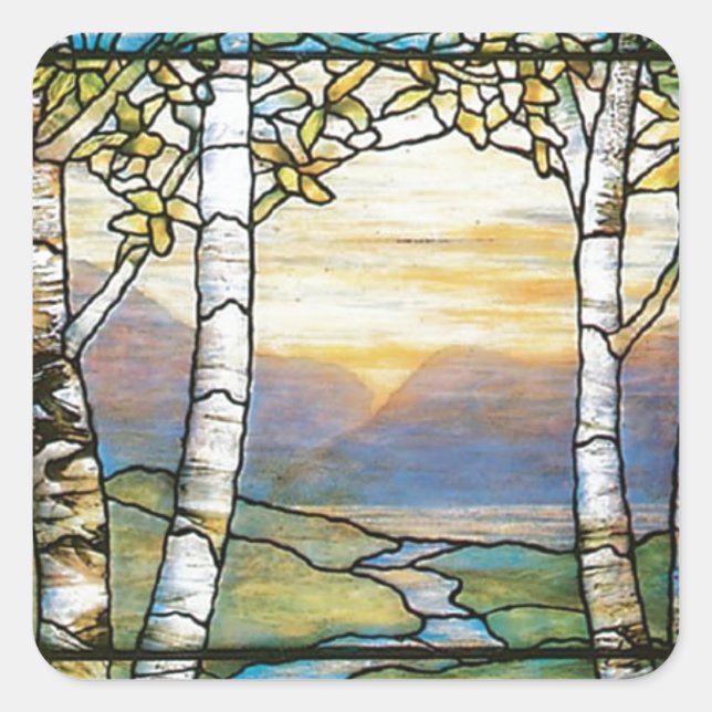 Sunrise Quadratischer Aufkleber (Vorderseite)