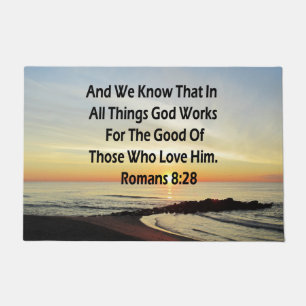 SUNRISE ROMANS 8:28 SCRIPTURE VERSE FUßMATTE