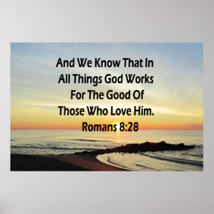 SUNRISE ROMANS 8:28 SCRIPTURE VERSE POSTER