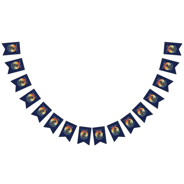 Sunrise Rum Skeleton Party Pirate Wimpelkette (Alle)