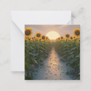 Sunrise Serenade: Taube Sonnenblumen im Blut Mitteilungskarte