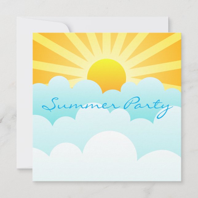 Sunrise Summer Party Einladung Card (Vorderseite)