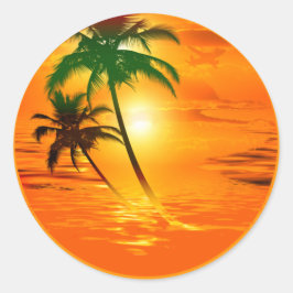 Sunrise Sun Travel Runder Aufkleber