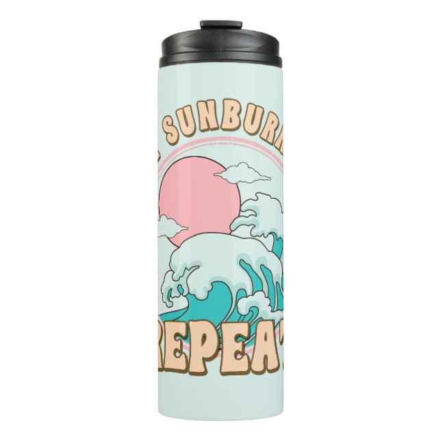 Sunrise Sunburn Sunset Repeat Summer Beach Life  Thermosbecher (Vorderseite)