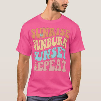 Sunrise Sunburn Sunset Wiederholen Retro Groovy Gi T-Shirt