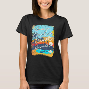 Sunrise Sunburn Sunset Wiederholen Retro Vintag T-Shirt