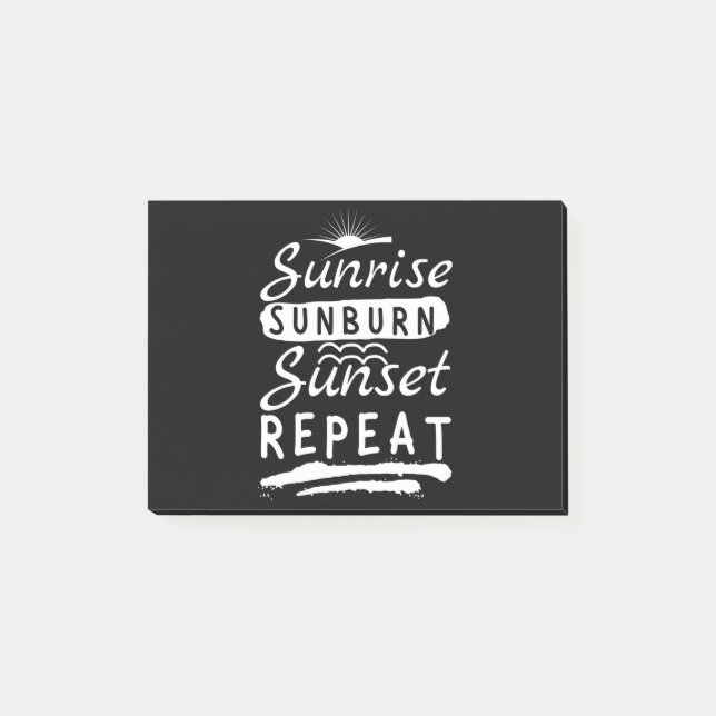 Sunrise Sunburn Sunset Wiederholen Summer Beach Post-it Klebezettel (Vorderseite)