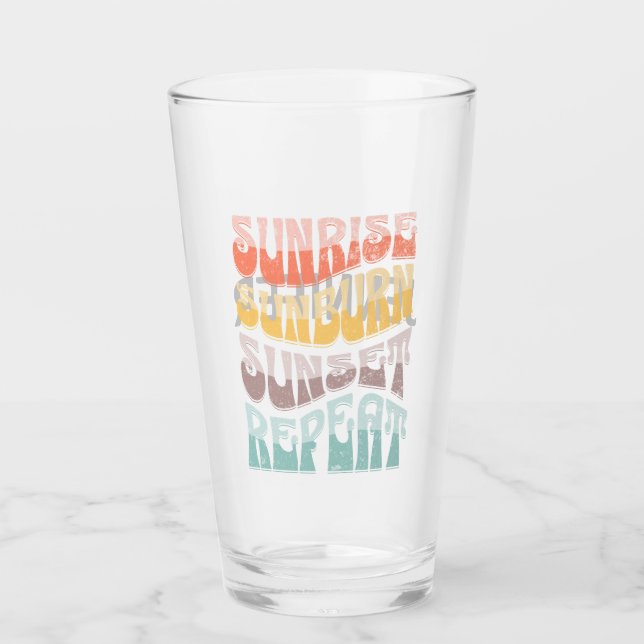 Sunrise Sunburn Sunset Wiederholung Glas (Vorderseite)