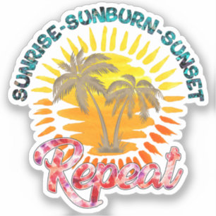 Sunrise-Sunburn-Sunset-Wiederholung Golden Palm Aufkleber