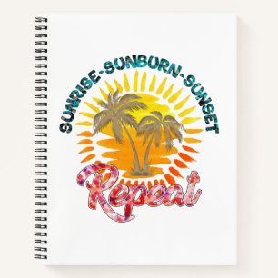 Sunrise-Sunburn-Sunset-Wiederholung   Golden Palm  Notizbuch