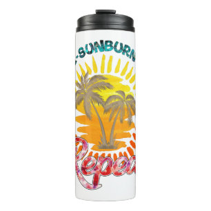 Sunrise-Sunburn-Sunset-Wiederholung Golden Palm Thermosbecher