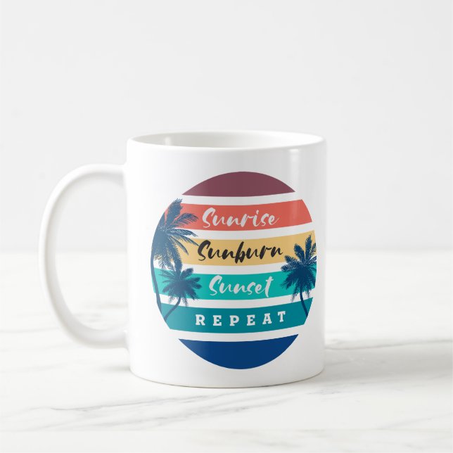 Sunrise Sunburn Sunset Wiederholung Kaffeetasse (Links)