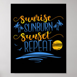 Sunrise Sunburn Sunset Wiederholung Poster
