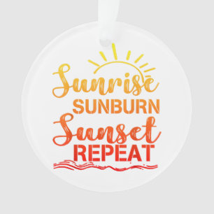 Sunrise Sunburn Sunset Wiederholung Retro Sommer Ornament