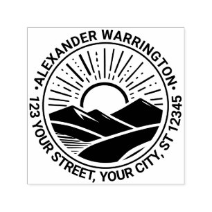 Sunrise Sunset Behind Mountains #2 Name Adresse Permastempel