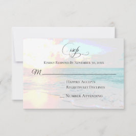 *~* Sunrise Sunset Sea Ocean - Beach Wedding UAWG RSVP Karte